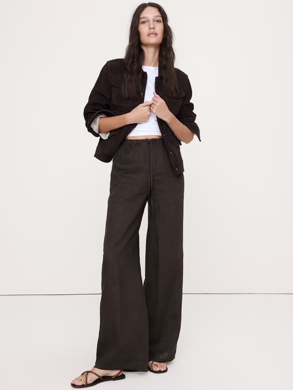 Banana Republic Black The Studio Wide Leg Pants